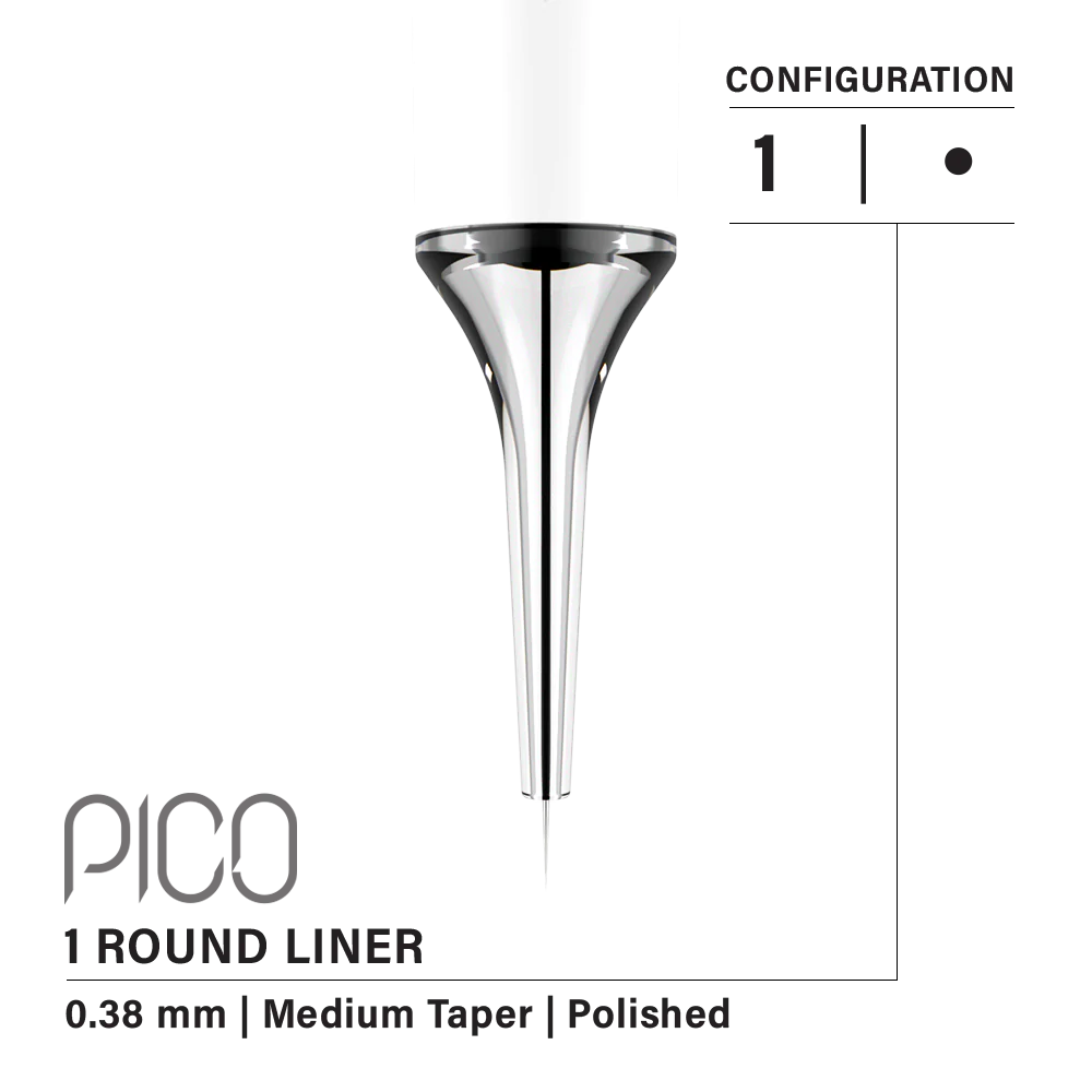 Vertix Pico Round Liner  1 / 0.38mm Medium Taper (20 pack)